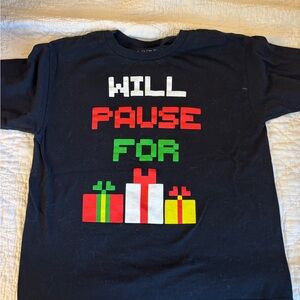 Hybrid Apparel Black Tee with Colorful Graphic